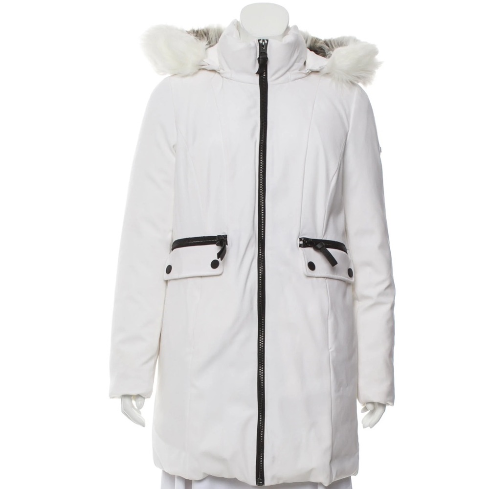 Derek Lam 10 Crosby White Fur Parka